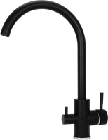 Кран смеситель гибридный АБФ-3КР-1Ч черный,  3в1, для применения совместно с питьевыми системами